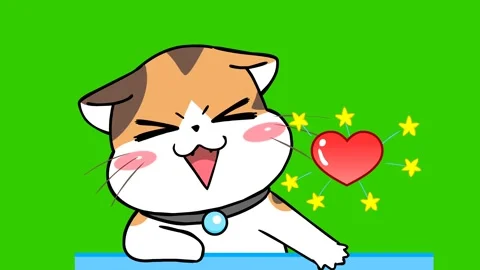 Happy Kitten Table Slap - White Background Animation Stock Footage 282772636