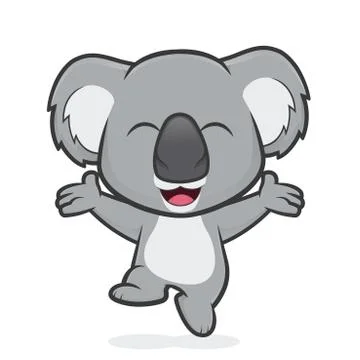 Happy koala jumping Illustrazione stock