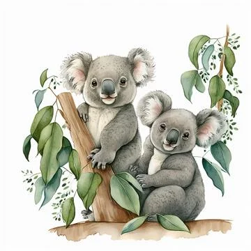 Happy koalas Stock Illustration