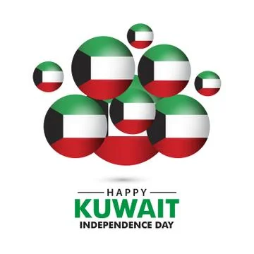 Happy Kuwait Independence Day Vector Template Design Illustration Stock Illustration