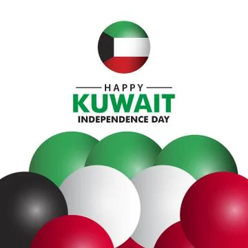 Happy Kuwait Independence Day Vector Template Design Illustration Stock Illustration