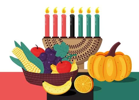 Happy kwanzaa invitation vector for web, card, social media. Happy kwanza cel Stock-Illustration