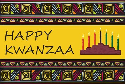 Happy kwanzaa invitation vector for web, card, social media. Happy kwanza cel Stock Illustration