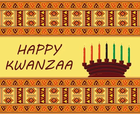 Happy kwanzaa invitation vector for web, card, social media. Happy kwanza cel Stock Illustration