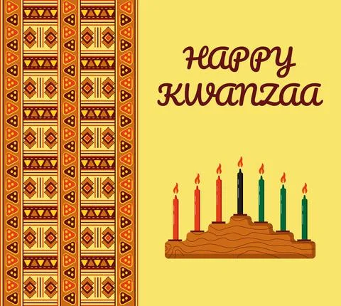 Happy kwanzaa invitation vector for web, card, social media. Happy kwanza cel Illustrazione stock