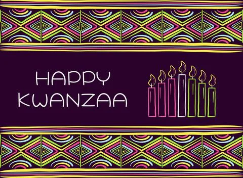 Happy kwanzaa invitation vector for web, card, social media. Happy kwanza cel Stock Illustration