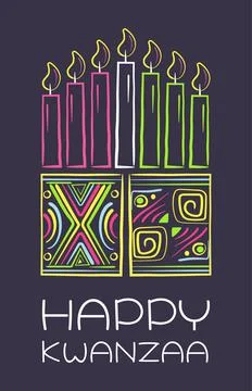 Happy kwanzaa invitation vector for web, card, social media. Happy kwanza cel Stock Illustration