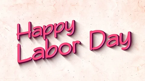 Happy Labor Day in 3D Text Background Video stock 113910438