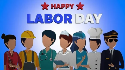 Happy labor day animation Stock Footage 330059348