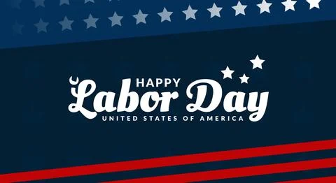 Happy Labor Day background. Template design with american flag decoration, .. Stock Illustration