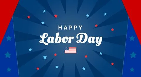 Happy Labor Day. Background template design with american flag for events, .. Stock Illustration