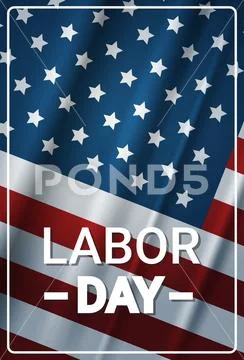 Happy Labor Day Background With Usa Flag Holiday Greeting Card Stock Illustration