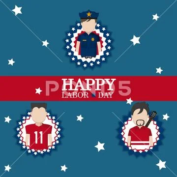 Happy labor day card Stock Illustration
