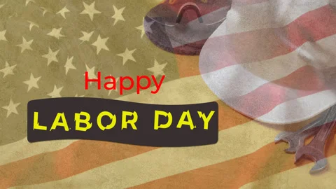 Happy Labor Day or worker day in the United States of America Stock Footage 246804375