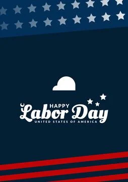 Happy Labor Day poster. Template design with american flag decoration, cele.. Stock Illustration