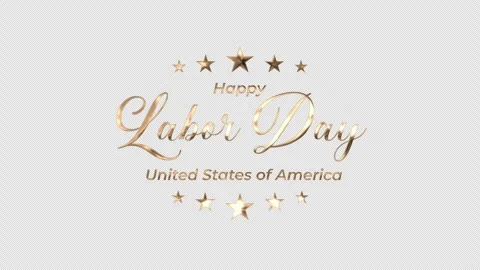 Happy Labor Day Text Animation in gold color. Stock Footage 248956958