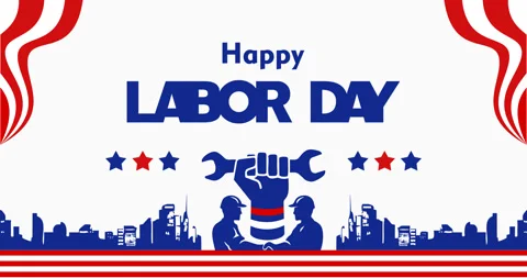 Happy Labor Day text animation Vídeo Stock 335497352