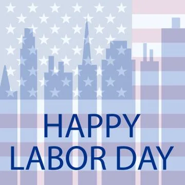 Happy Labor Day in the USA. Vector illustration postcard Stock Illustration