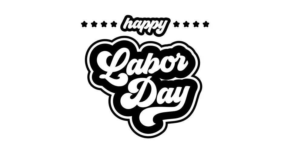 Happy Labor Day USA vector typography illustration. Stacked retro cursive Labor 스톡 일러스트