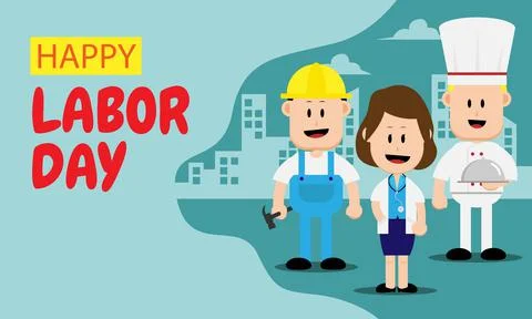 Happy Labor Day. Various professions Ilustração Stock