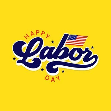 Happy Labor day vector typography illustration with American flag design. Stock Illustration