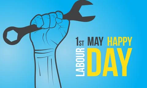 Happy labour day or working day . 1st may labour day concept for banner Stock Illustration