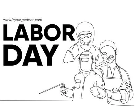 Happy Labour Day simple vector web banner. Set of tools. Lettering Labour Day Stock Illustration