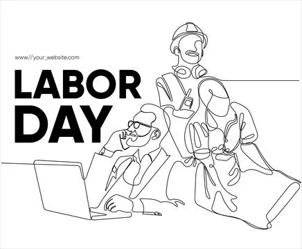 Happy Labour Day simple vector web banner. Set of tools. Lettering Labour Day Stock Illustration