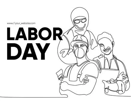 Happy Labour Day simple vector web banner. Set of tools. Lettering Labour Day Stock Illustration