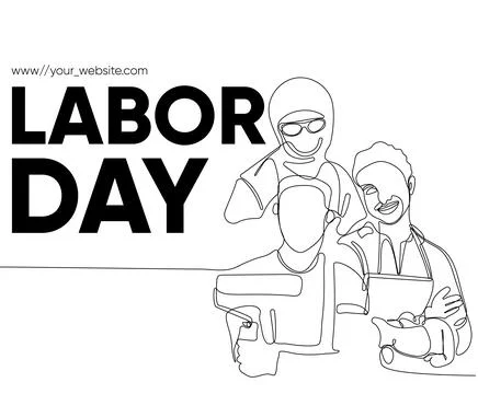 Happy Labour Day simple vector web banner Illustrazione stock