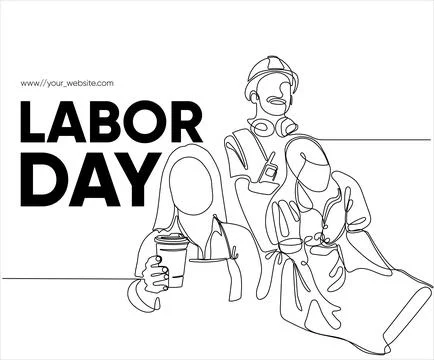 Happy Labour Day simple vector web banner. Set of tools. Lettering Labour Day Stock Illustration