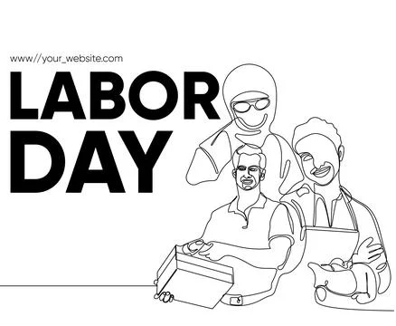 Happy Labour Day simple vector web banner. Set of tools. Lettering Labour Day Stock Illustration