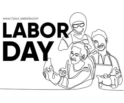 Happy Labour Day simple vector web banner. Set of tools. Lettering Labour Day Stock Illustration