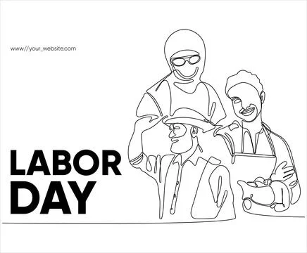 Happy Labour Day simple vector web banner. Set of tools. Lettering Labour Day Stock Illustration