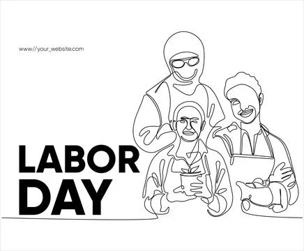 Happy Labour Day simple vector web banner. Set of tools. Lettering Labour Day Stock Illustration