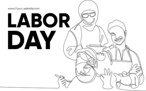 Happy Labour Day simple vector web banner. Set of tools. Lettering Labour Day Stock Illustration