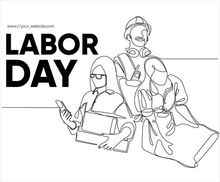 Happy Labour Day simple vector web banner. Set of tools. Lettering Labour Day Stock Illustration