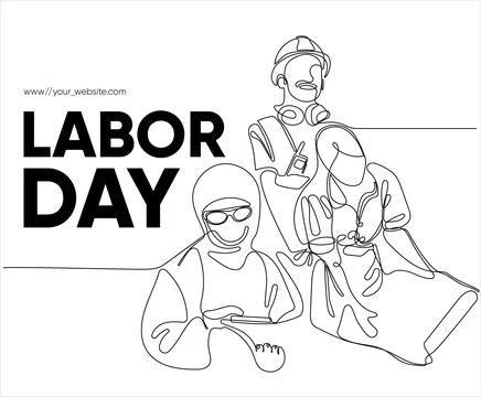 Happy Labour Day simple vector web banner. Set of tools. Lettering Labour Day Stock Illustration