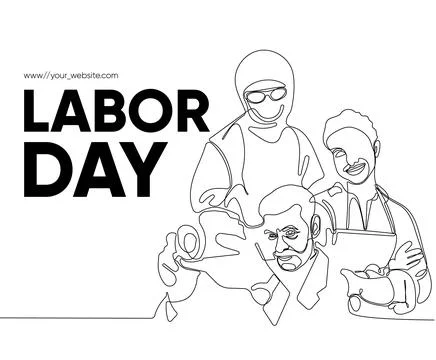 Happy Labour Day simple vector web banner. Set of tools. Lettering Labour Day Stock Illustration