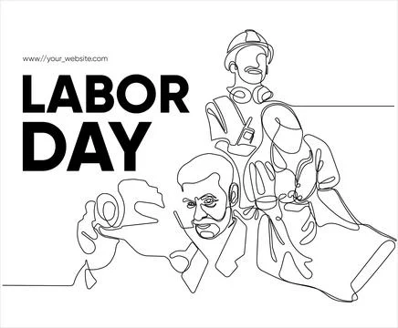 Happy Labour Day simple vector web banner. Set of tools. Lettering Labour Day Stock Illustration