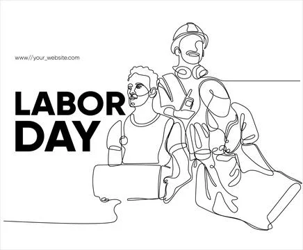 Happy Labour Day simple vector web banner. Set of tools. Lettering Labour Day Stock Illustration