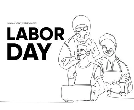 Happy Labour Day simple vector web banner. Set of tools. Lettering Labour Day Stock Illustration
