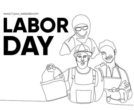 Happy Labour Day simple vector web banner Stock Illustration