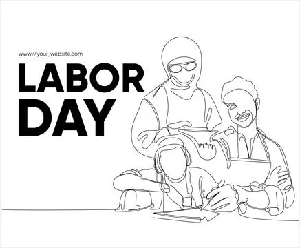 Happy Labour Day simple vector web banner Stock Illustration