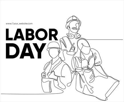 Happy Labour Day simple vector web banner. Set of tools. Lettering Labour Day Stock Illustration