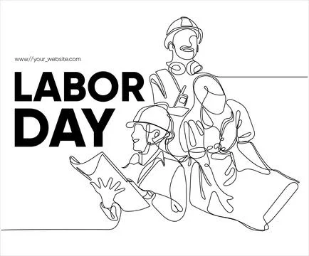 Happy Labour Day simple vector web banner. Set of tools. Lettering Labour Day Stock Illustration