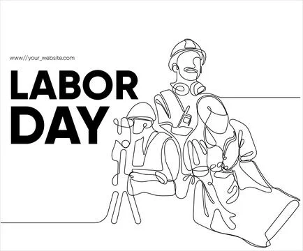 Happy Labour Day simple vector web banner. Set of tools. Lettering Labour Day Stock Illustration
