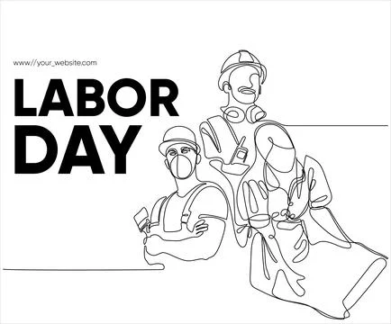 Happy Labour Day simple vector web banner. Stock Illustration