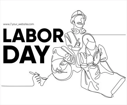Happy Labour Day simple vector web banner. Stock Illustration