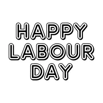Happy Labour Day Text Graphic Design Stock Illustration